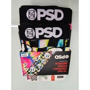PSD Youth Boxer Briefs 2 Pack Tie Dye Smiley Face Checkerboard Size Medium